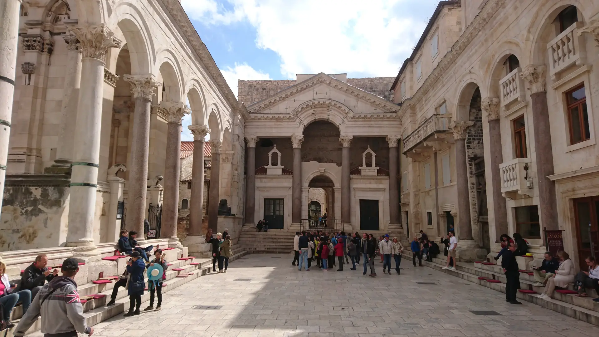 people visiting historical square
