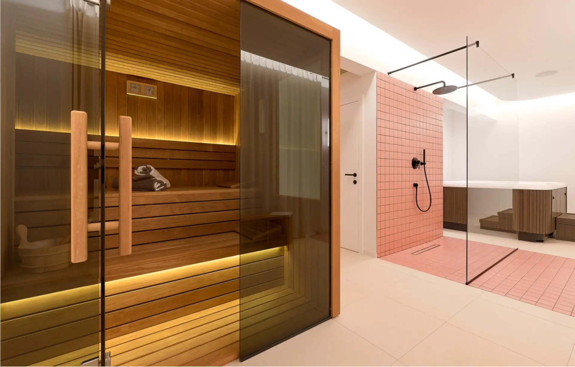 spa with sauna whirpool and shower