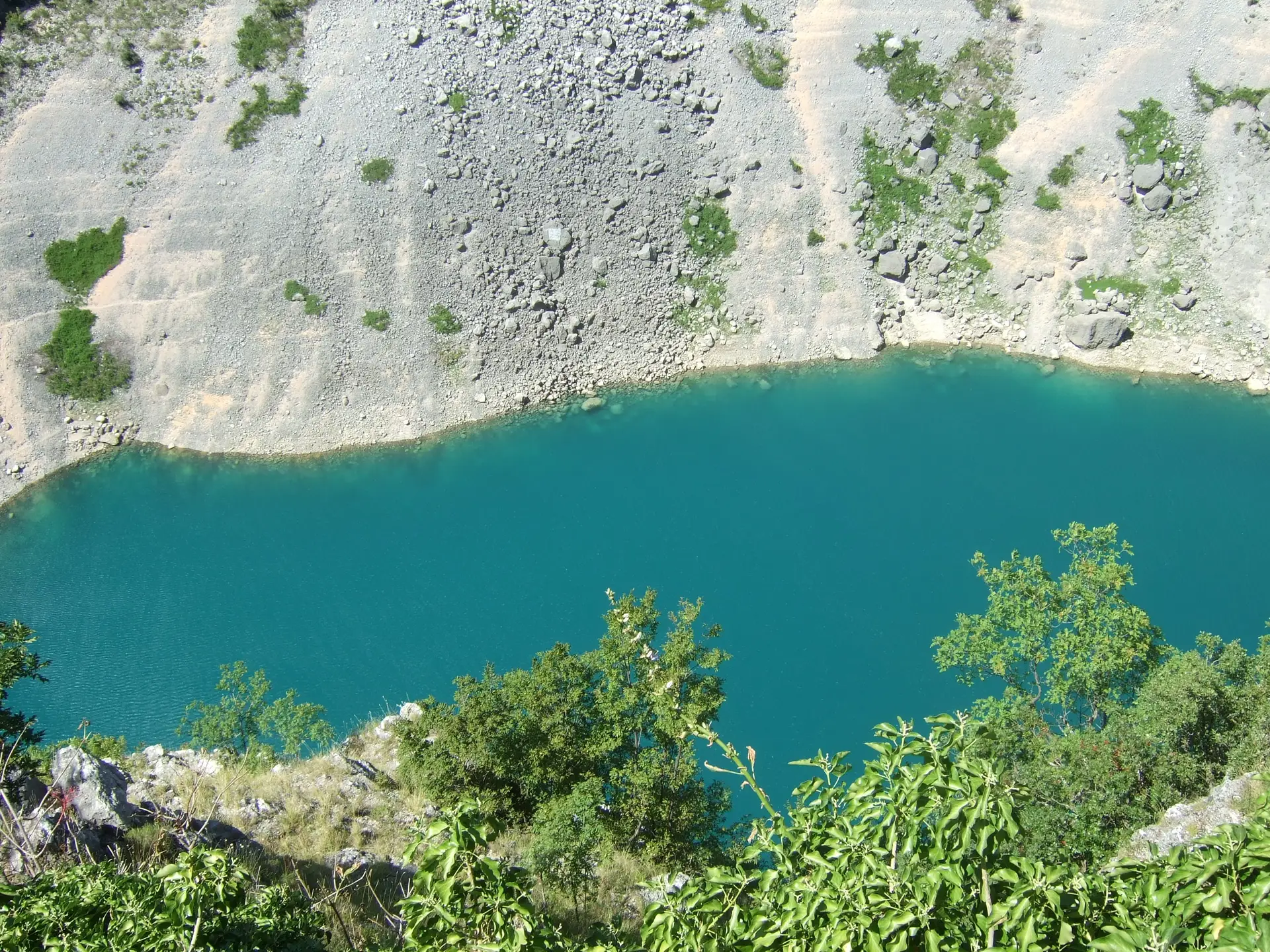 blue lake in canyon
