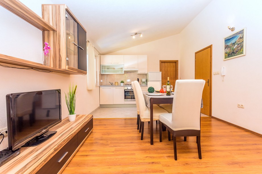 Kitchen and living area in AP2