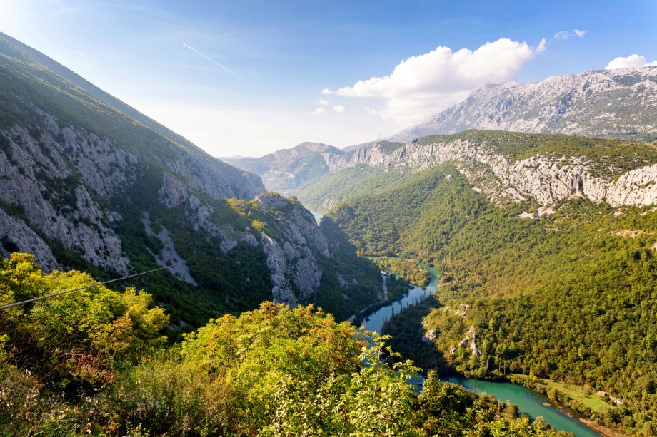 Cetina river surrounded by mountains and an unspoiled nature