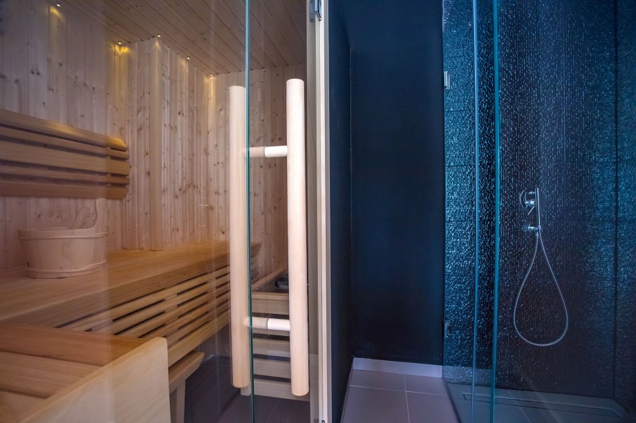 comfortable Sauna with shower
