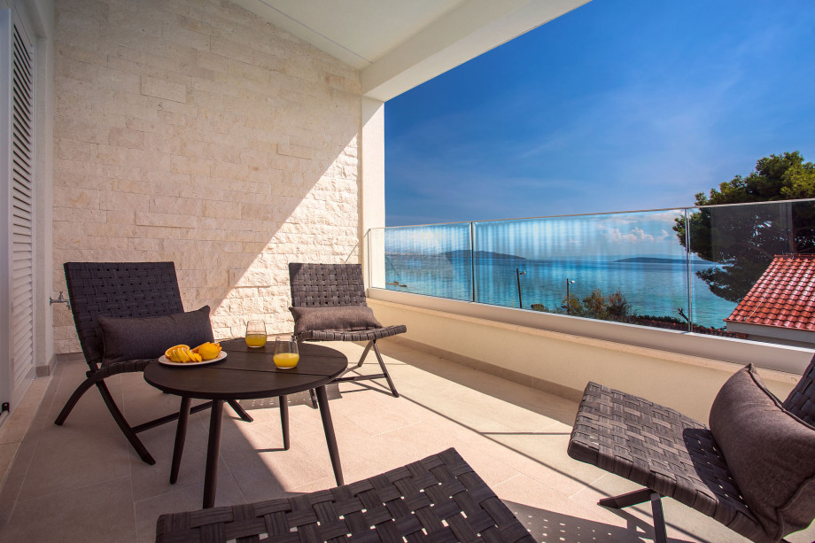 beautiful terrace on the second floor with view on the sea