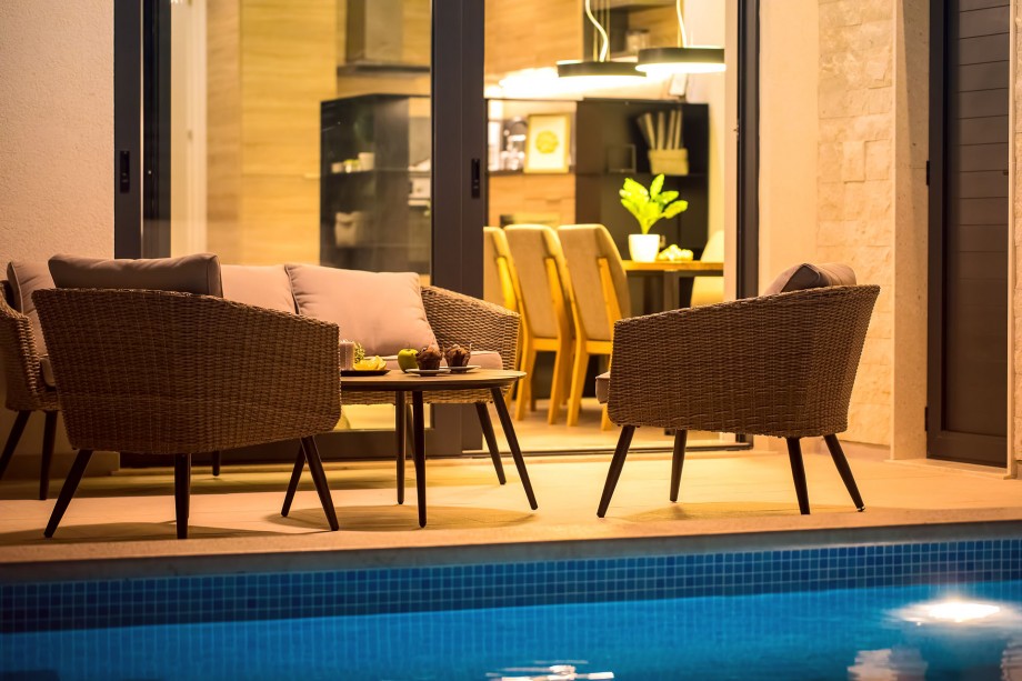 sitting area in front of the living room, enjoy tea or a glass of Croatian Vino