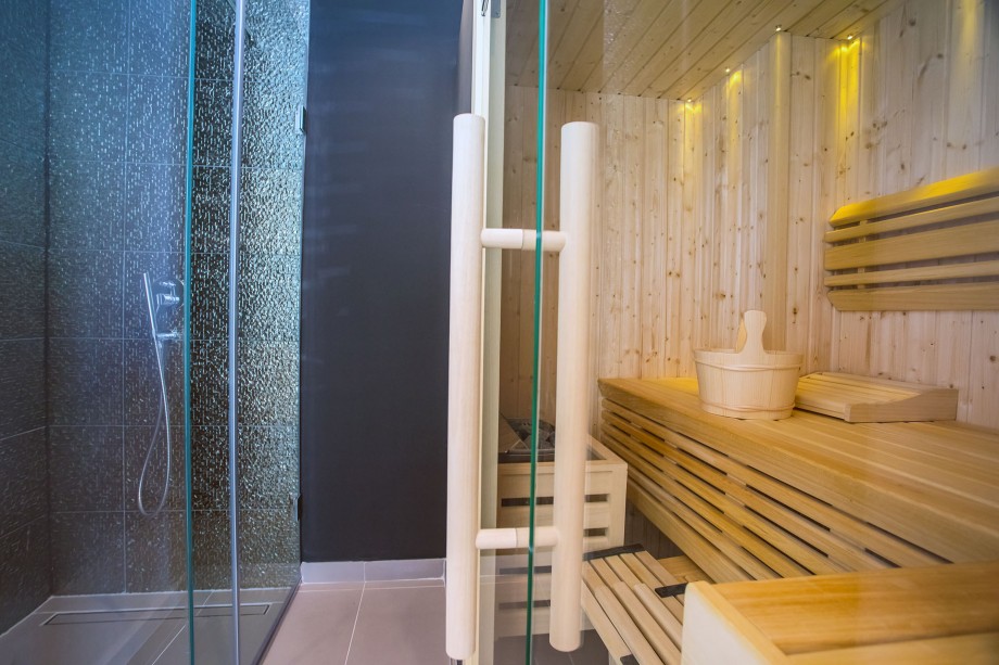 comfortable Sauna with shower