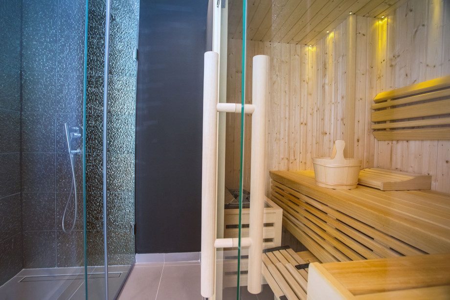 comfortable Sauna with shower