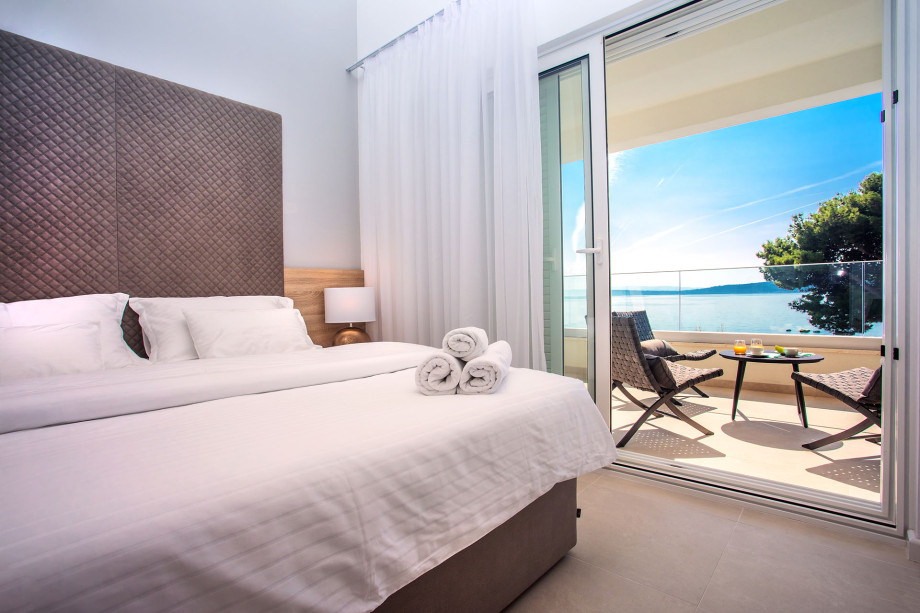 Bedroom No. 2 with double bed with en-suite and exit to terrace