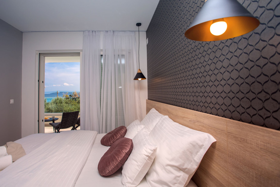 Bedroom No.5 with double bed with en-suite and exit to terrace