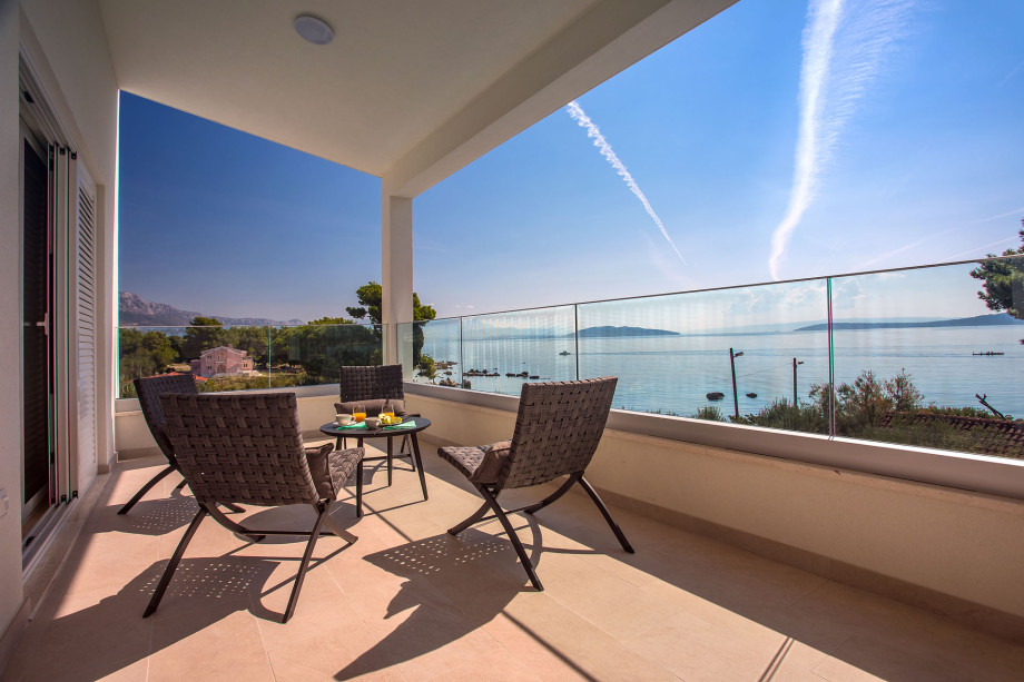 beautiful terrace on the second floor with view on the sea