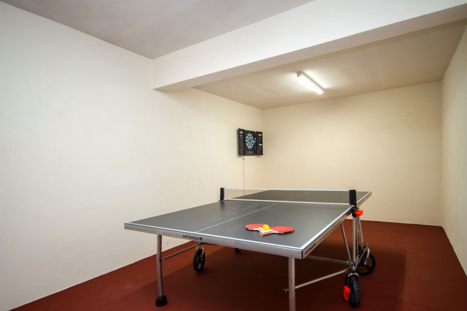 .Table tennis and darts, garage level