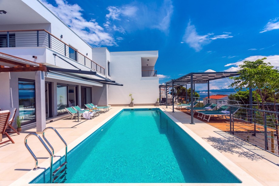 the villa is perfectly set with opened sea views