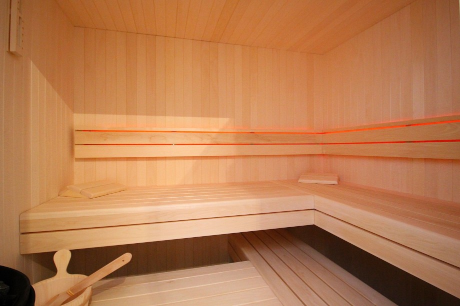 Sauna next to the bedrooms, lower ground floor