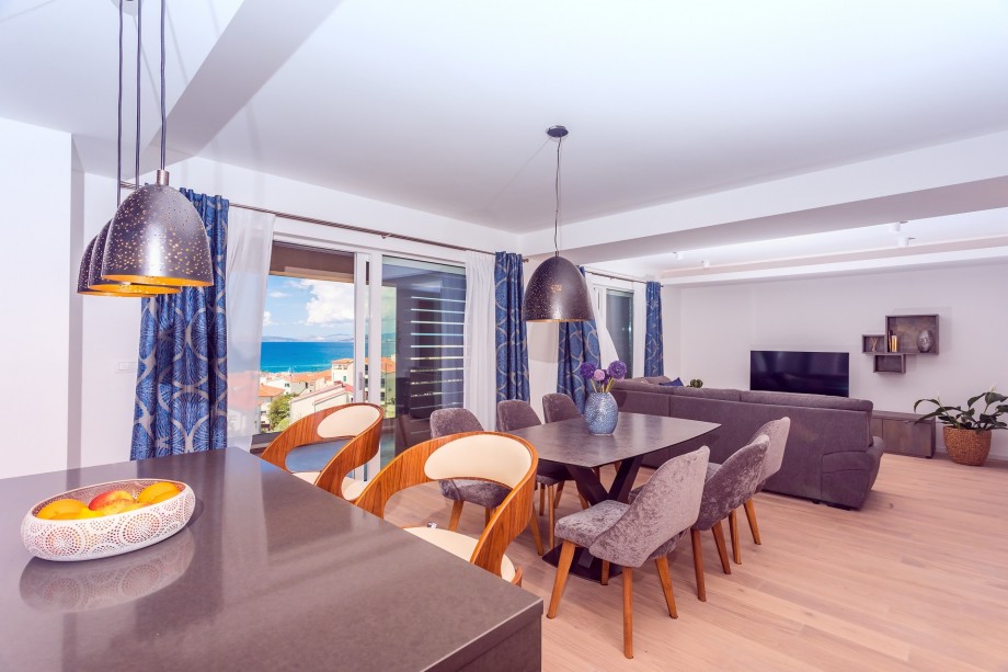 Glass walls on the first floor provide amazing sea views.