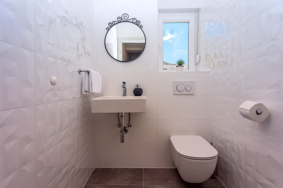 Separate toilet on the first floor.