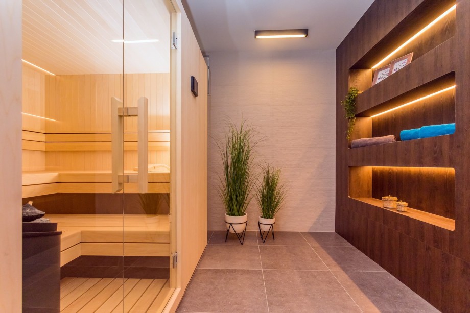 Sauna for 4 pax is on the lower ground floor