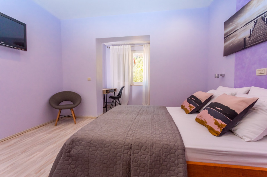 Bedroom NO1 on the ground floor  with double bed 160 x 200, TV, en-suite bathroom with shower