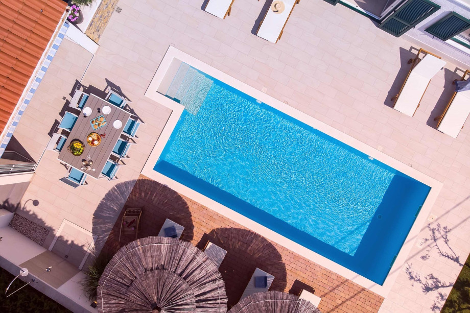 Spacious sundeck area with 8 deck chairs and  absolute privacy