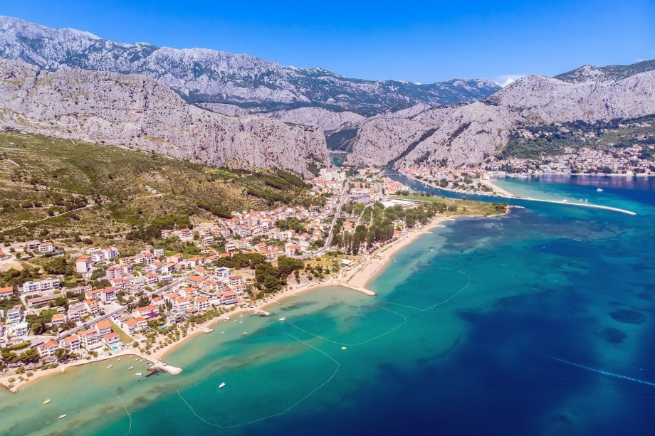Small town Omiš with a lot of activities and boat trips on the river, and to island Brač