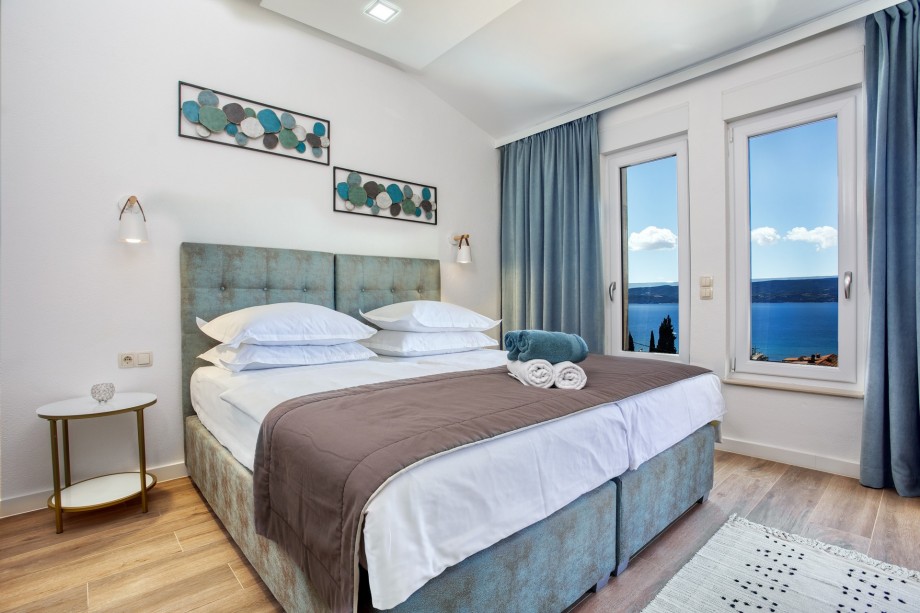 Bedroom No2 with 2 single beds (can connect to double) and exit to terrace