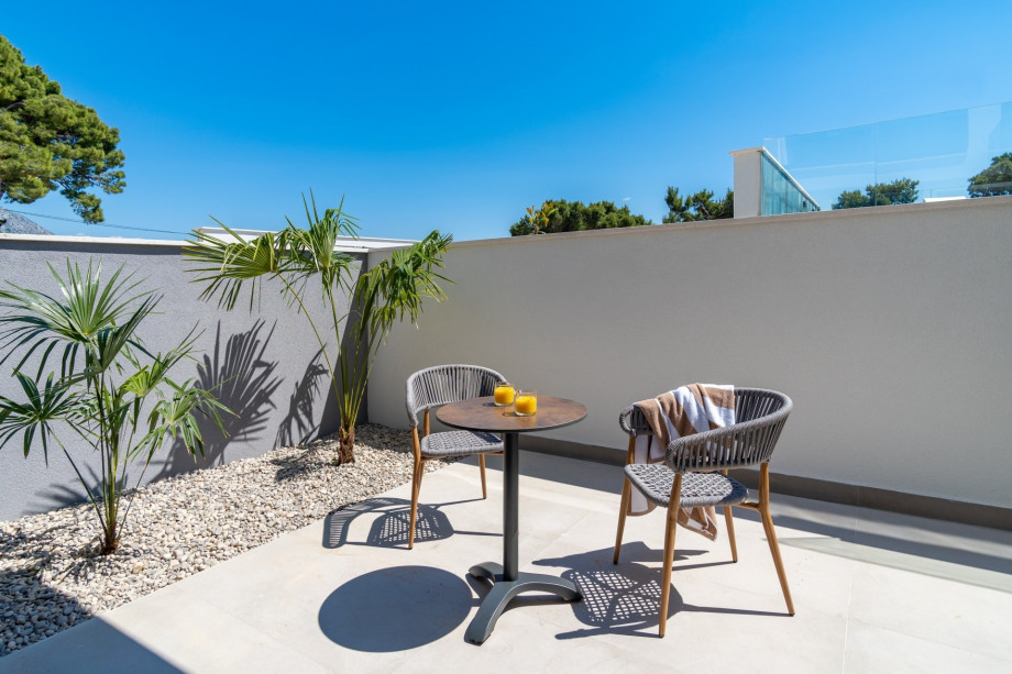 Terrace with a table for two