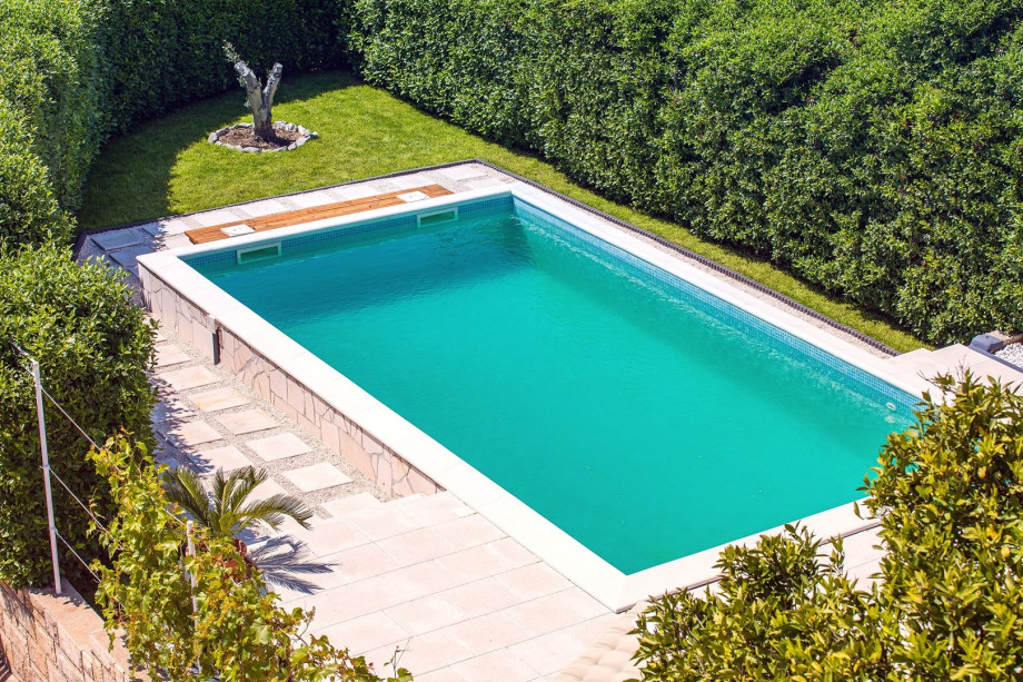 View on the pool are from the balcony