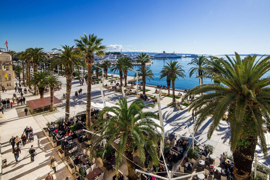 A beautiful promenade by the sea in the city of Split