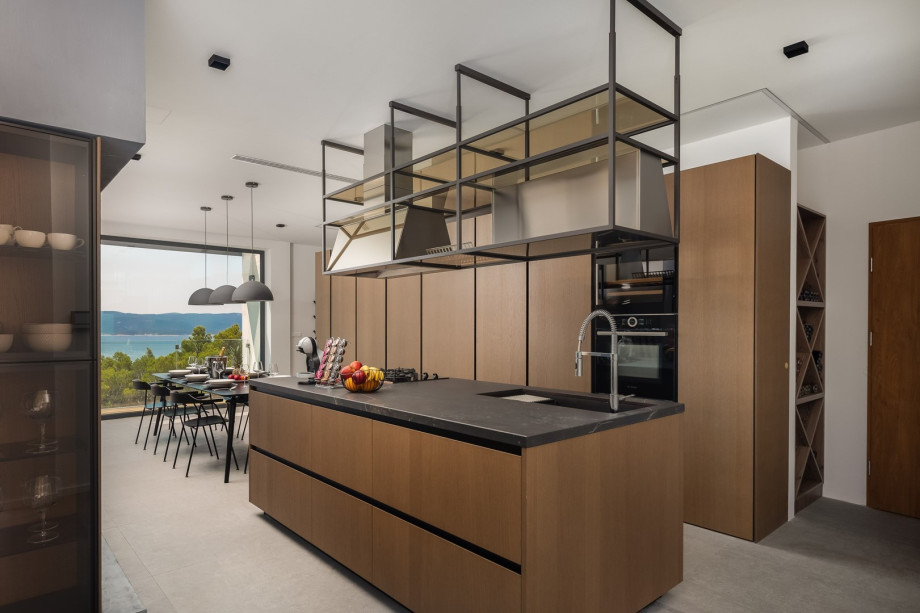 A very high standard fully fitted kitchen with prestige appliances and a dining area for 8 people