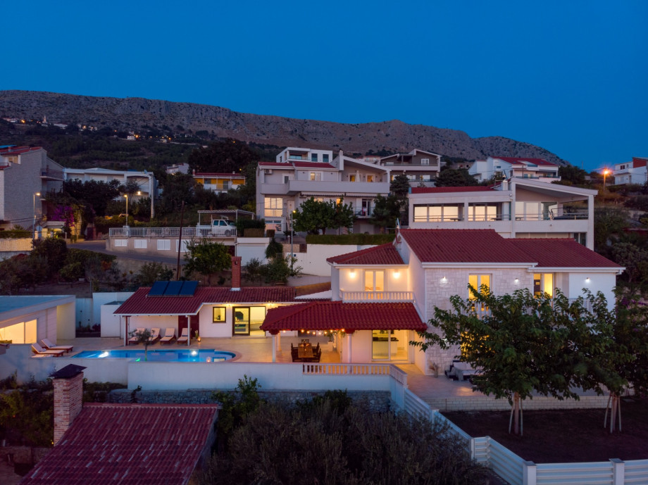 Panoramic views on the sea, islands, and town Split, located only 200m from the beach