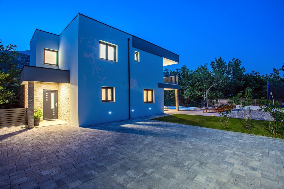 Entrance area by night