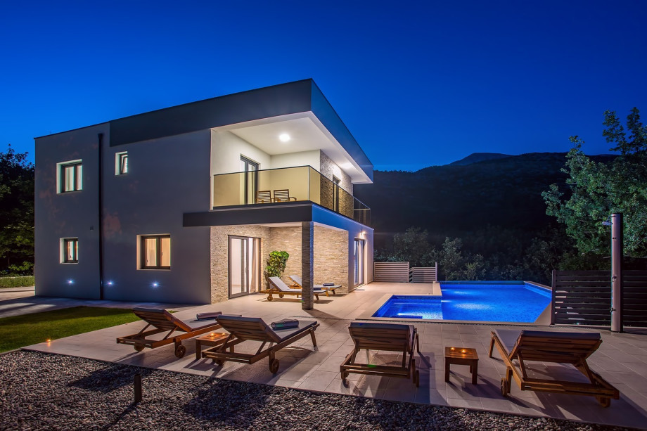 The pool area in the evening great for relaxing