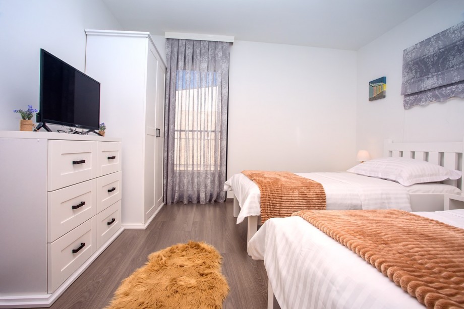 Bedroom No3 with 2 single beds and A/C, TV, first floor