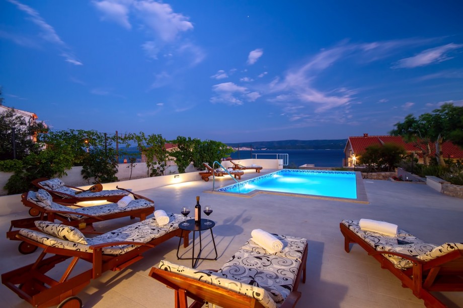 Enjoy evenings at pool area with carefully selected lights around