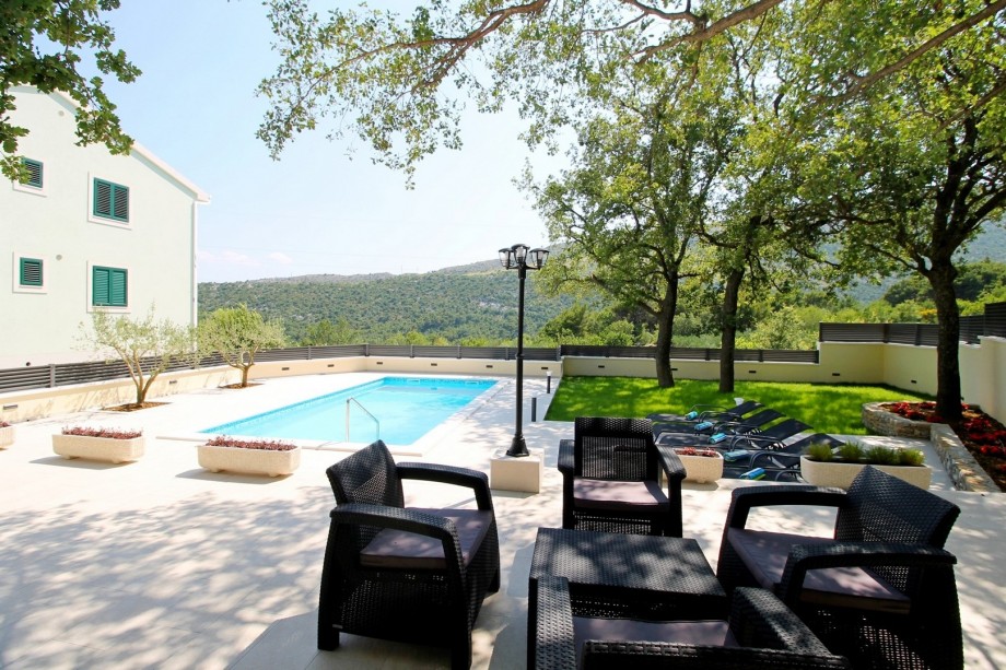 Your private outside area with pool