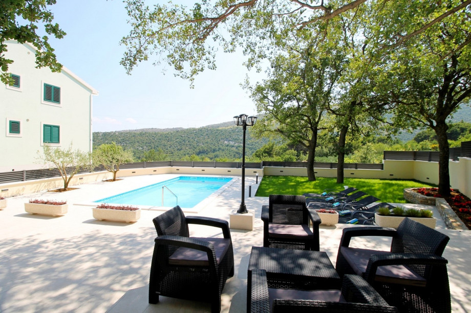 Your private outside area with pool