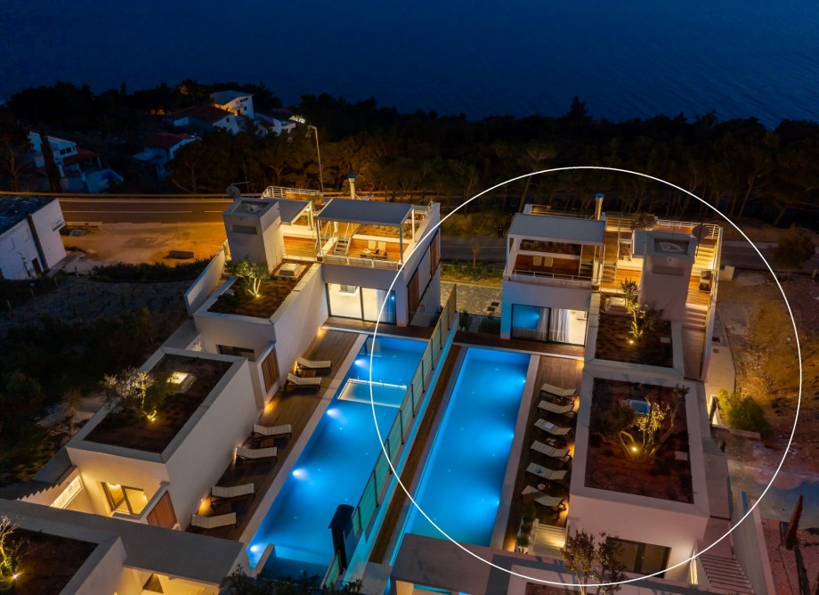 Wind Rose Wellness Villas comprises two identical contemporary villas located in Marušići village, Riviera Omiš