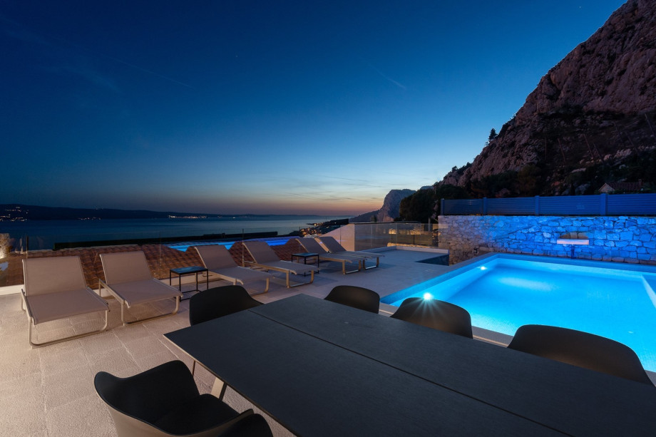 The sunsets from here are simply amazing and the views on the Omiš town lights, and on the island Brač in the evenings are also breathtaking.