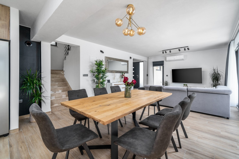 A dining area for 8 people