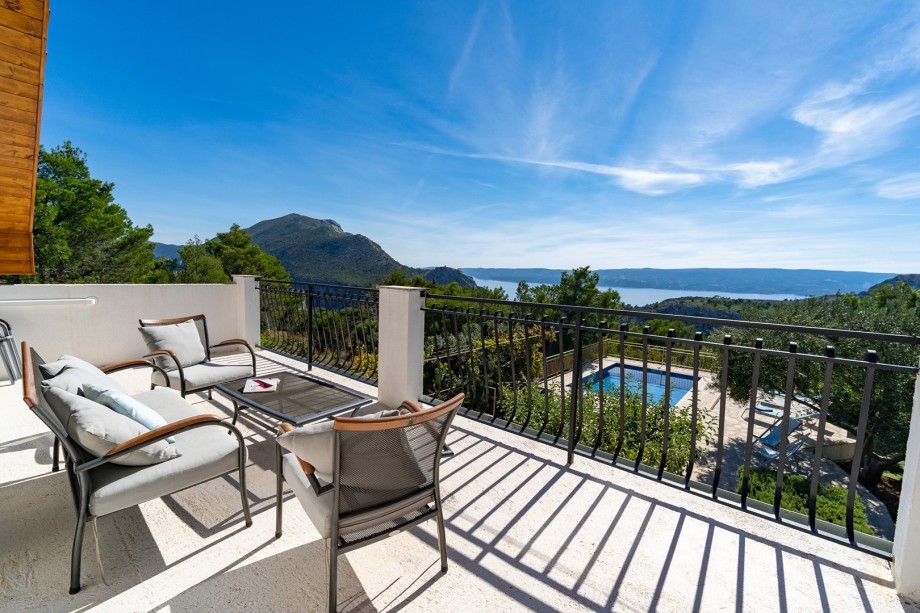 A balcony (shared by bedrooms No2 and No3) with amazing panorama and sea views