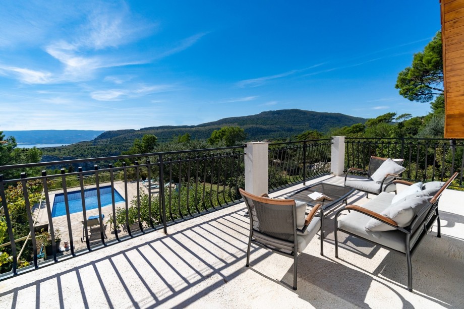 A balcony (shared by bedrooms No2 and No3) with amazing panorama and sea views