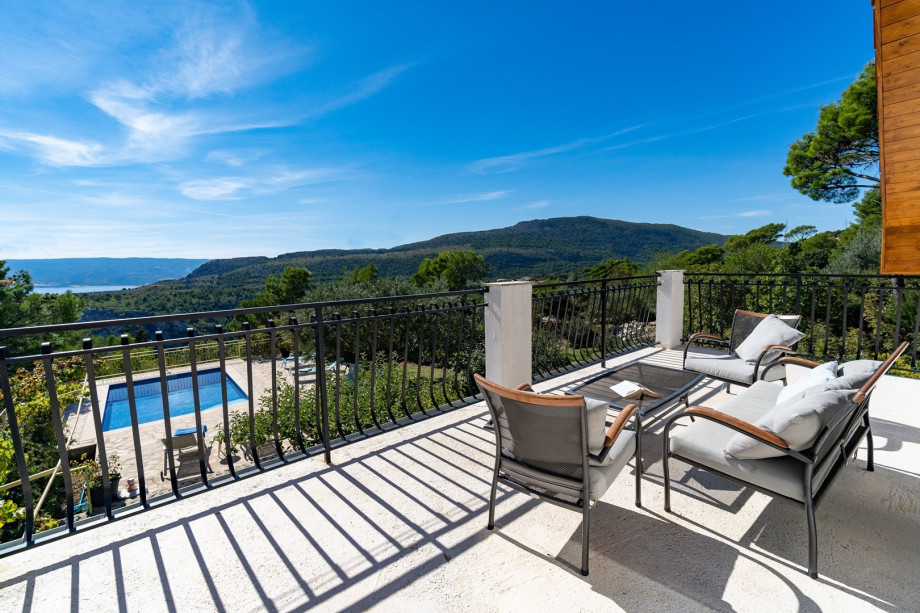 A balcony (shared by bedrooms No2 and No3) with amazing panorama and sea views