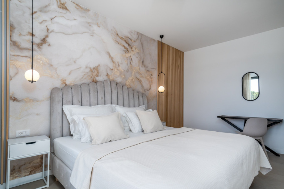 Each bedroom has its own terrace with table for two