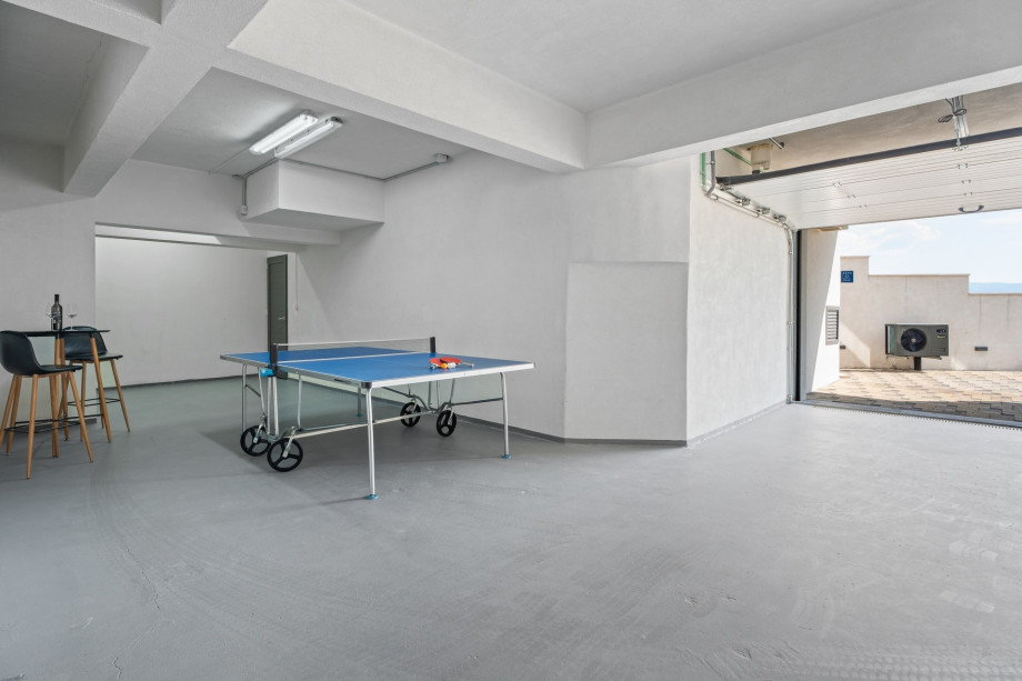 Table tennis in the garage