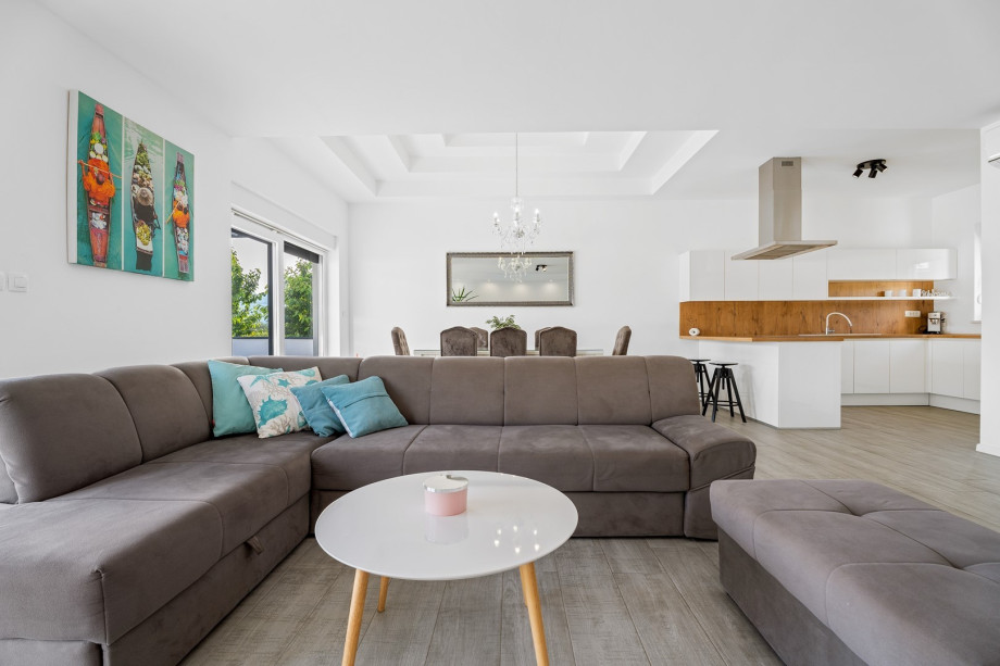 The ground floor consists of a very comfortable, air-conditioned living room with sofa