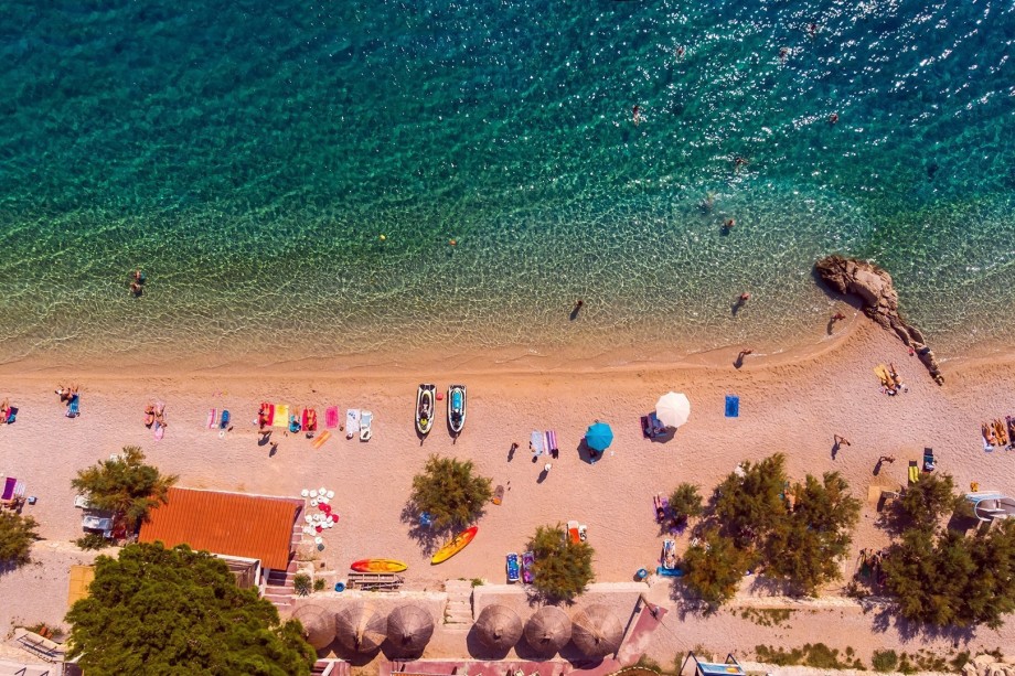 Crystal clear and warm sea is perfect for a vacation with family or friends