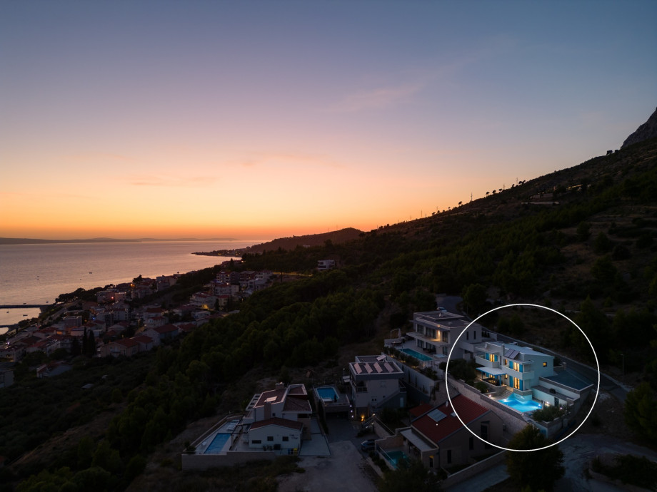 Location of Villa Allegra and amazing sunset view