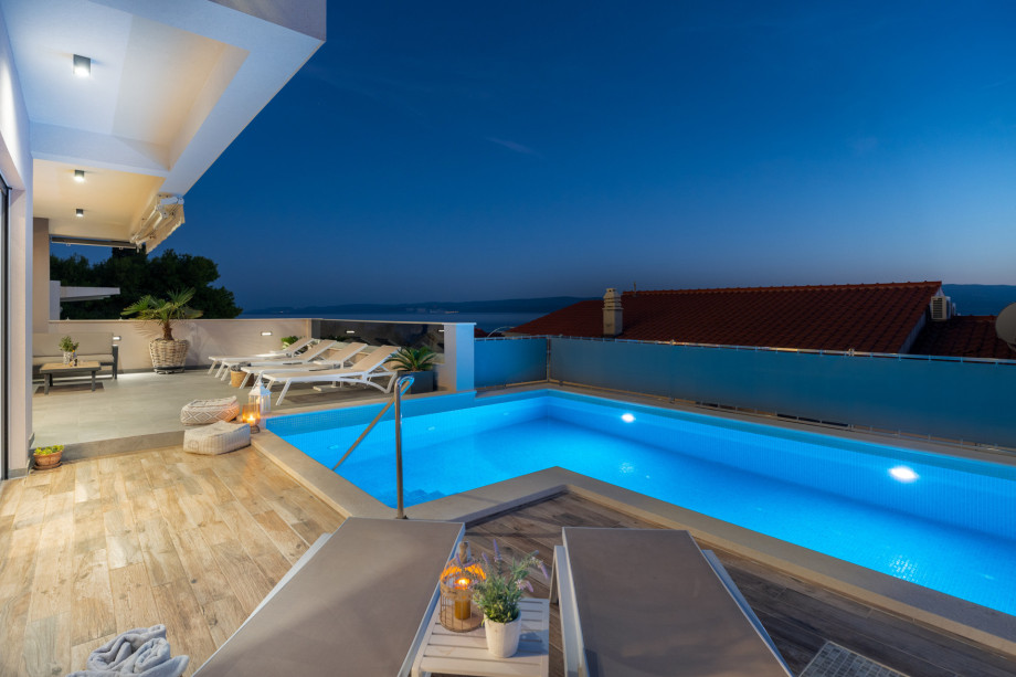 Enjoy the evenings at the pool area while swimming in a private pool