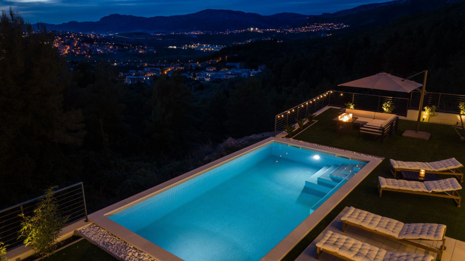 Enjoy evenings at the pool area with carefully selected lights around