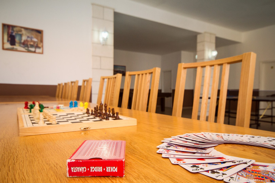 Playroom on ground floor with table football, table tennis, billiard & darts