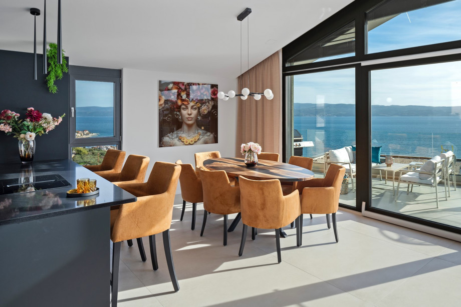 Spacious dining area filled with natural light
