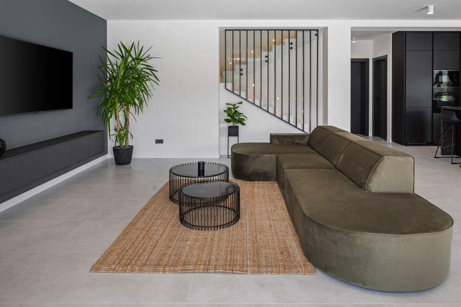 stylish living room with a sofa and TV